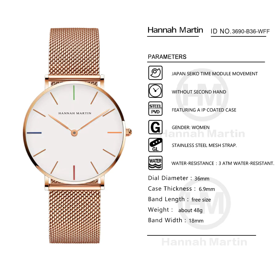 Hannah Martin Luxe – Ultra-Slim Mesh Watch.