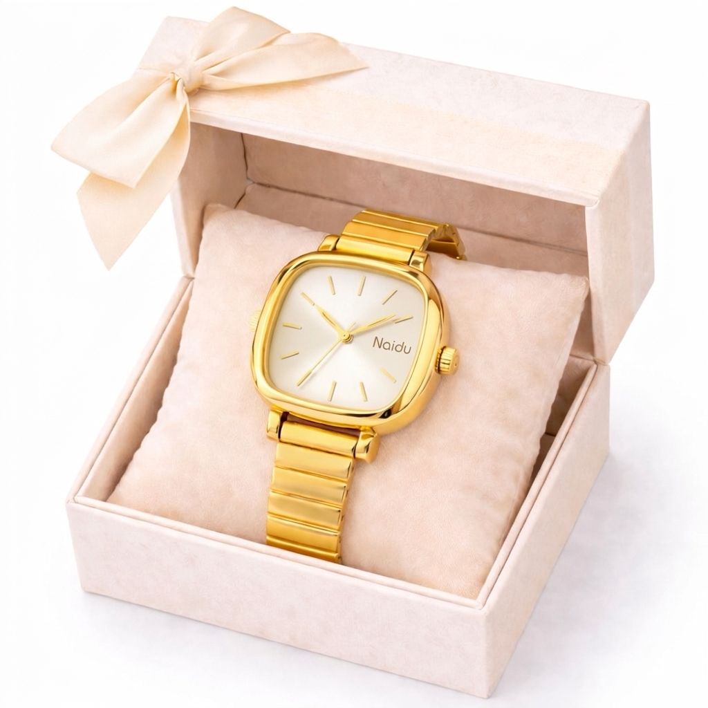 Classic Minimalist Square Watch with Expanding Bracelet.