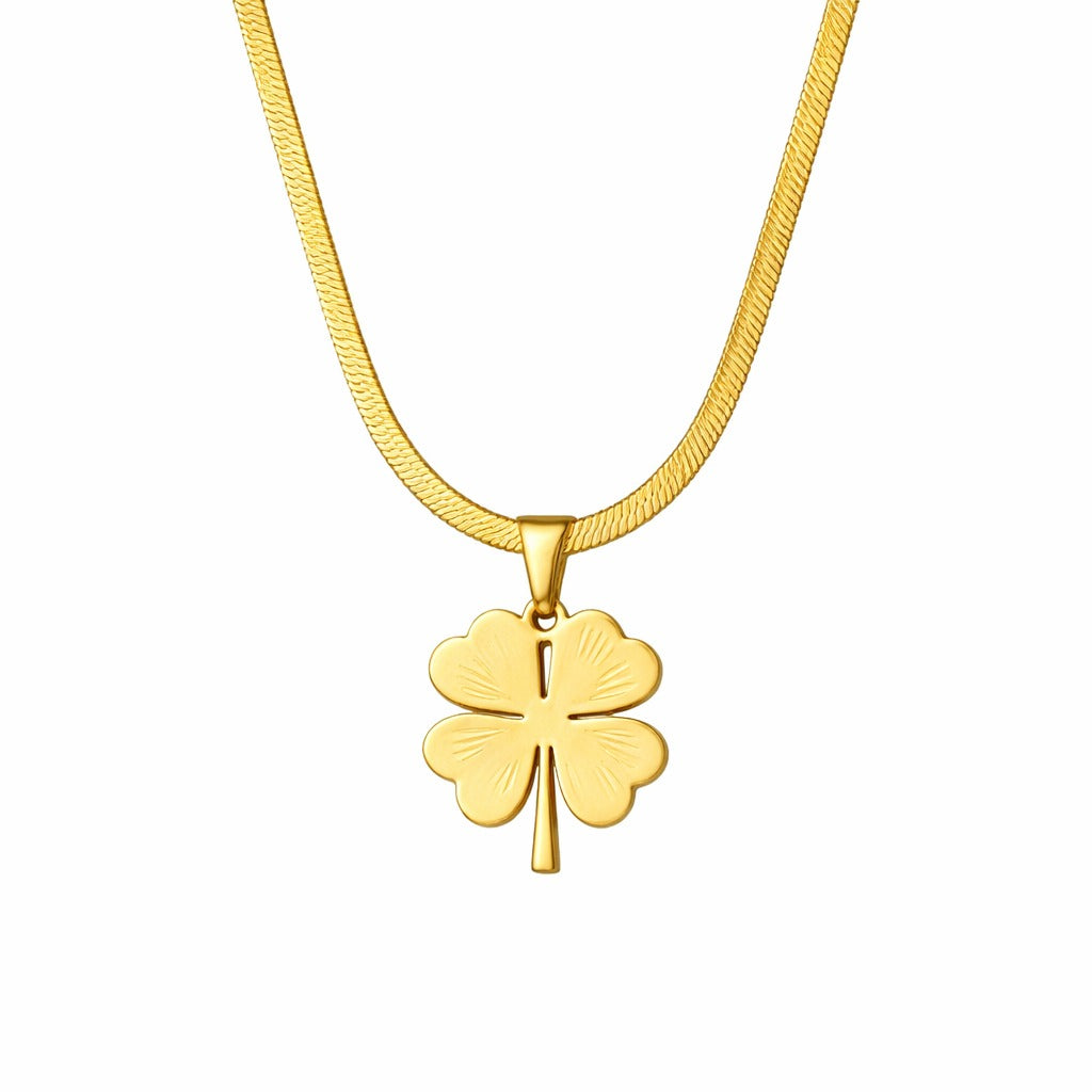 Golden Clover Pendant Necklace - 18K Gold Plated Every-Day Jewelry.