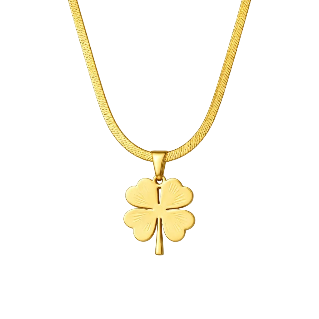 Golden Clover Pendant Necklace - 18K Gold Plated Every-Day Jewelry.