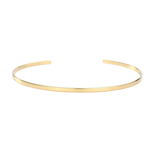 Sleek 2mm Gold Cuff Bracelet – Everyday Stainless Steel Luxury.