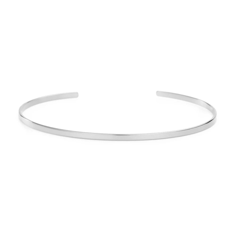 Sleek 2mm Gold Cuff Bracelet – Everyday Stainless Steel Luxury.