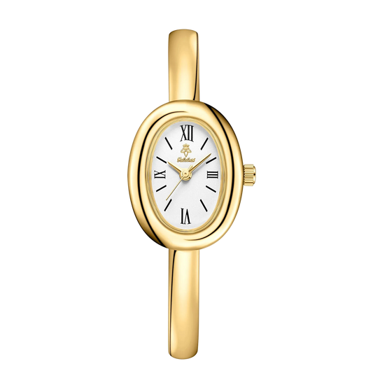 Timeless Oval Statement Watch – Classic Bangle Wristwatch.