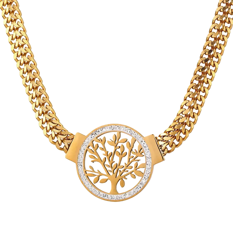 Tree of Life Pendant – Bold 316L Stainless Steel Chain.