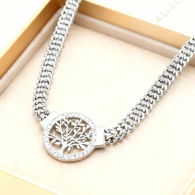 Tree of Life Pendant – Bold 316L Stainless Steel Chain.