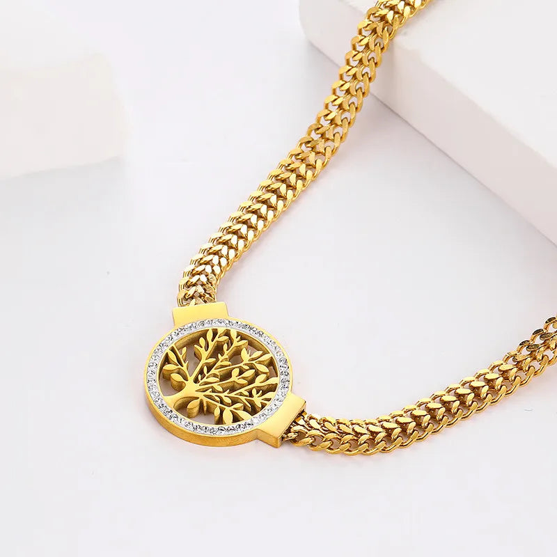 Tree of Life Pendant – Bold 316L Stainless Steel Chain.