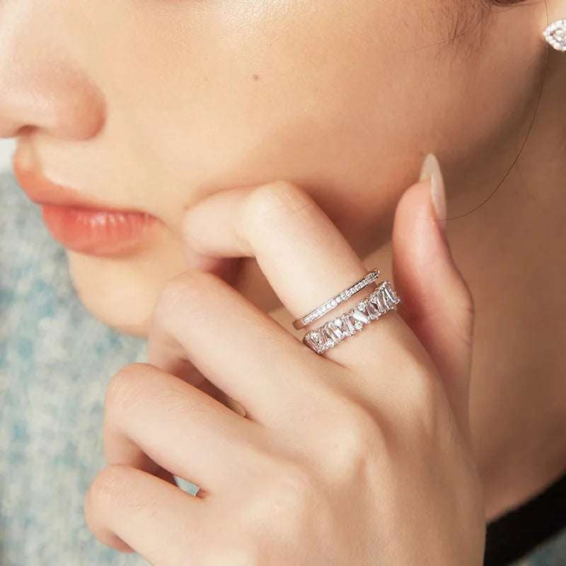 Adjustable Radiant Crystal Wrap Ring – Luxury Accessory.
