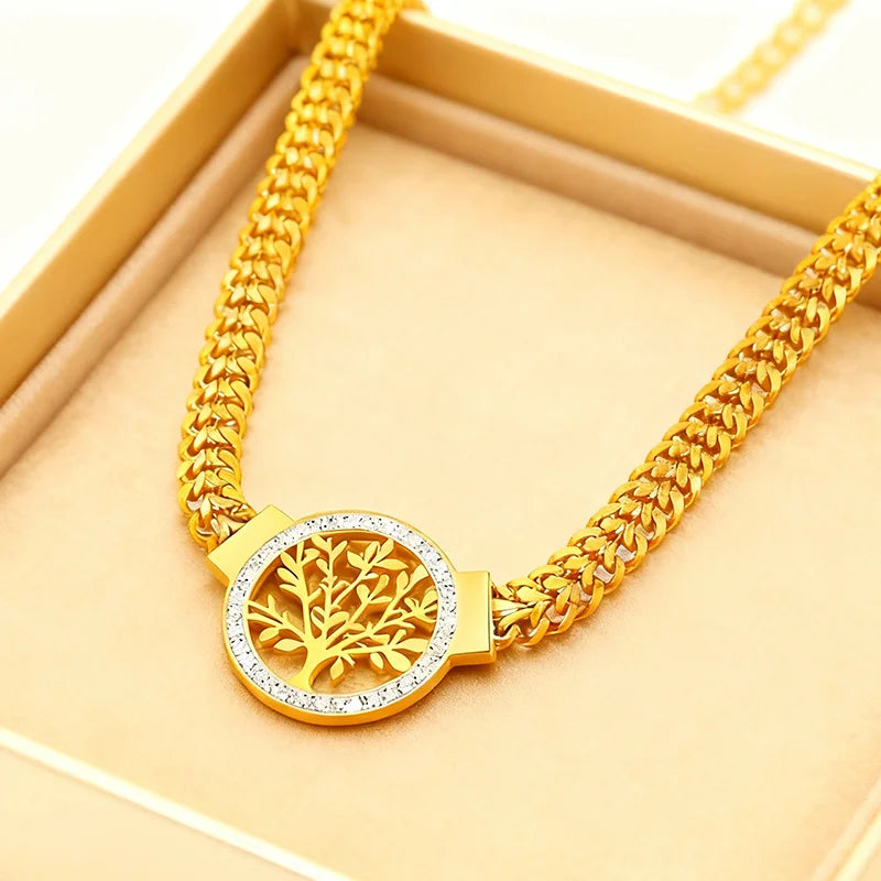 Tree of Life Pendant – Bold 316L Stainless Steel Chain.