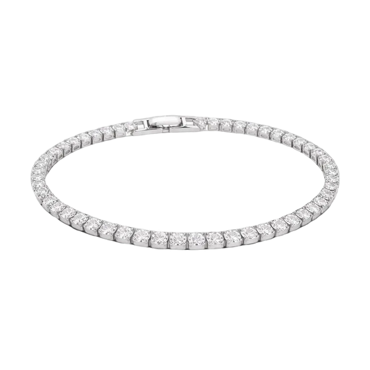 Luxe Crystal Tennis Bracelet - Statement bracelet with 4mm cubic zirconia stones.
