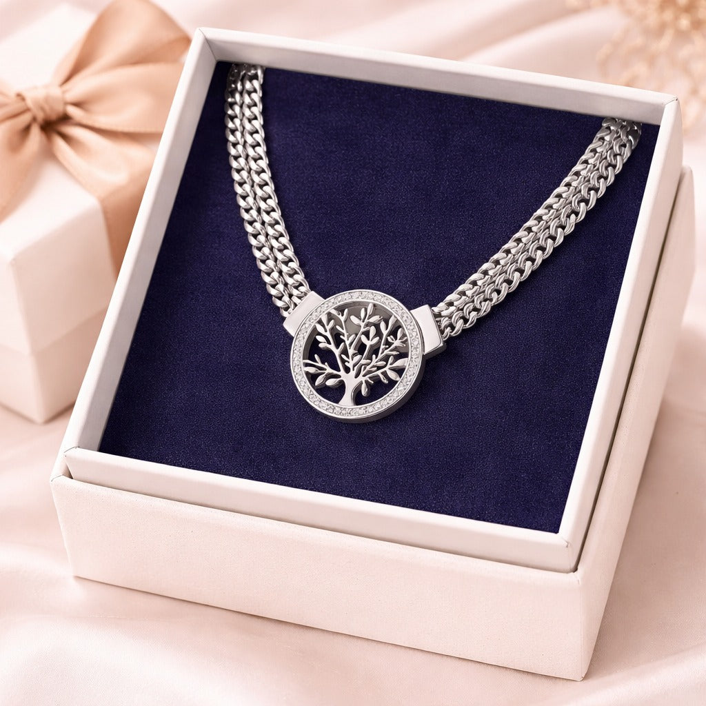 Tree of Life Pendant – Bold 316L Stainless Steel Chain.