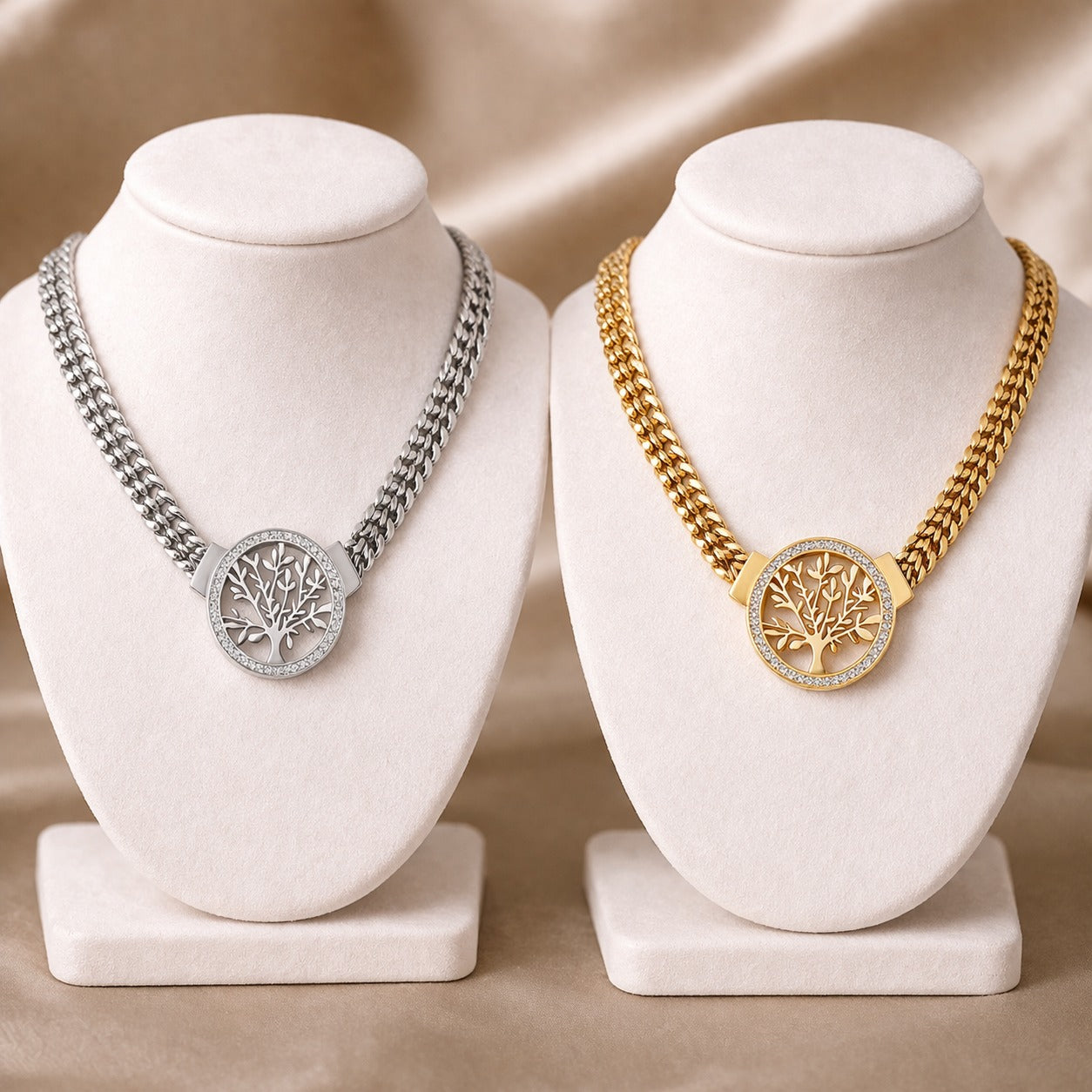 Tree of Life Pendant – Bold 316L Stainless Steel Chain.