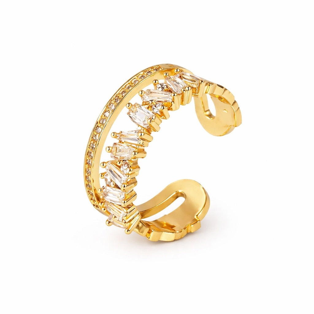Adjustable Radiant Crystal Wrap Ring – Luxury Accessory.