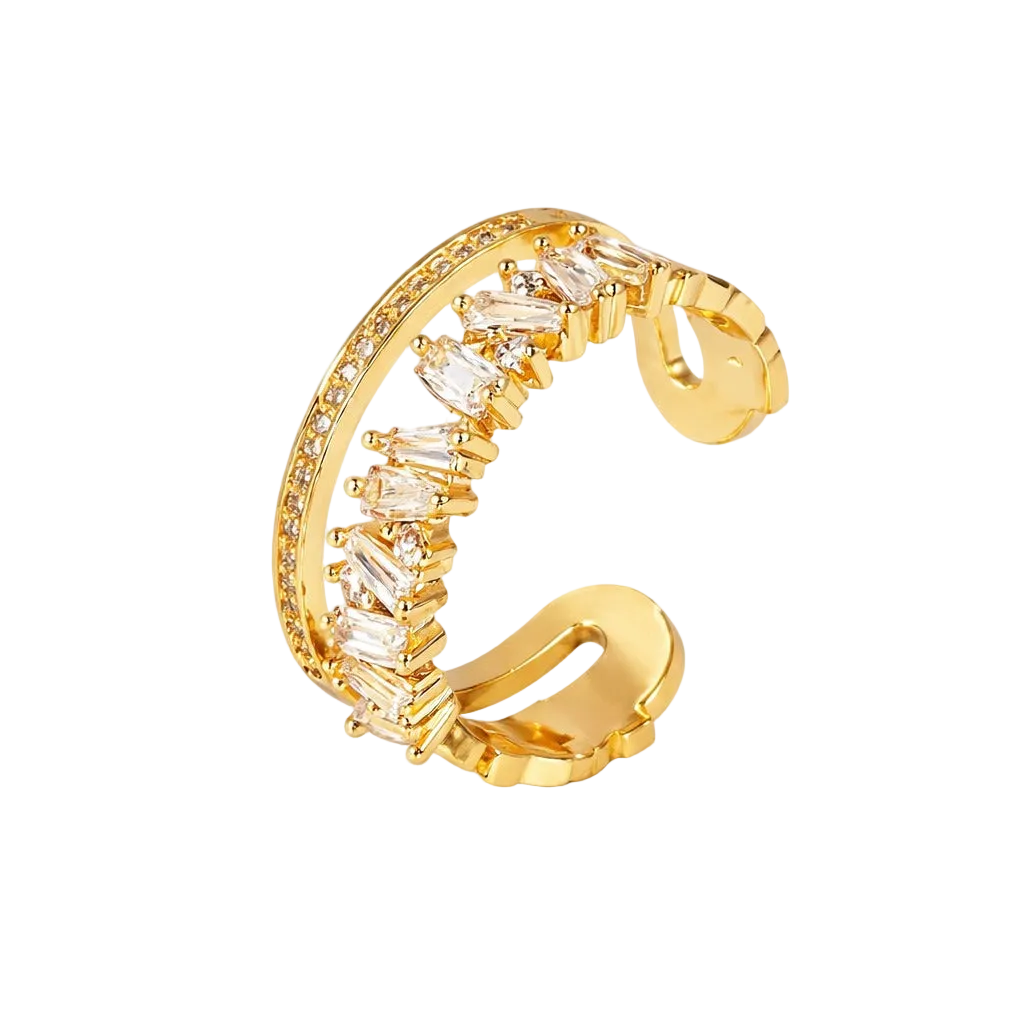 Adjustable Radiant Crystal Wrap Ring – Luxury Accessory.